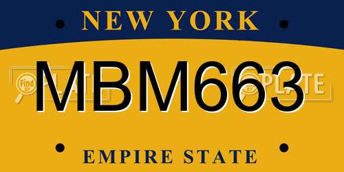 MBM663 New York License Plate