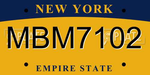 MBM7102 New York License Plate