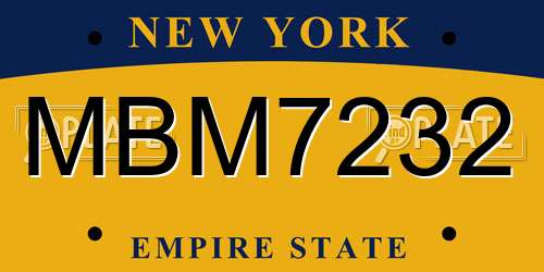 MBM7232 New York License Plate