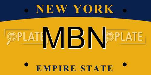 MBN New York License Plate