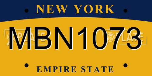 MBN1073 New York License Plate