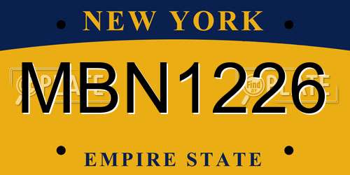 MBN1226 New York License Plate