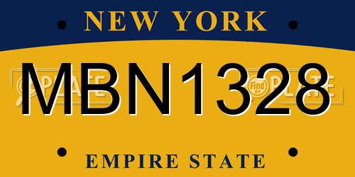 MBN1328 New York License Plate