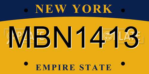 MBN1413 New York License Plate