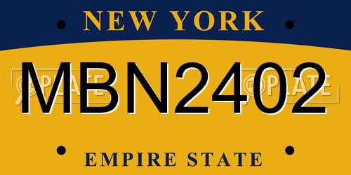 MBN2402 New York License Plate