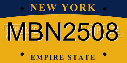 MBN2508 New York License Plate