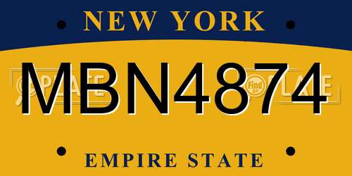 MBN4874 New York License Plate