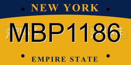 MBP1186 New York License Plate