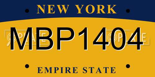 MBP1404 New York License Plate