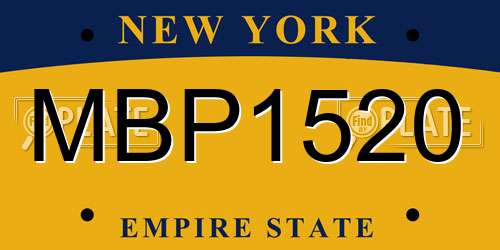 MBP1520 New York License Plate