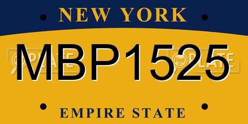 MBP1525 New York License Plate