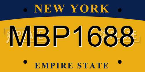MBP1688 New York License Plate