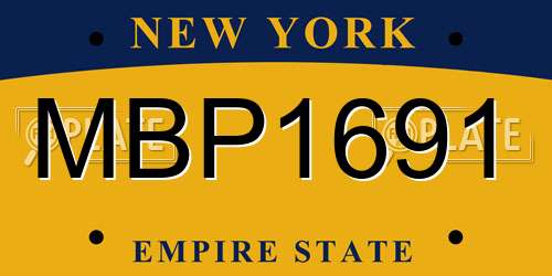 MBP1691 New York License Plate