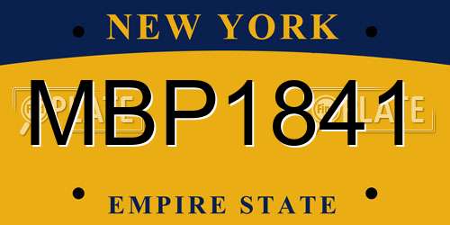 MBP1841 New York License Plate