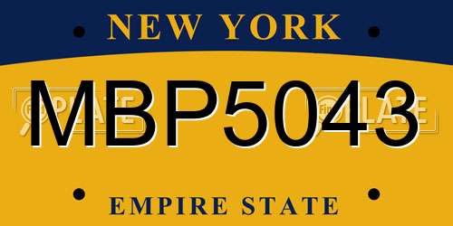 MBP5043 New York License Plate