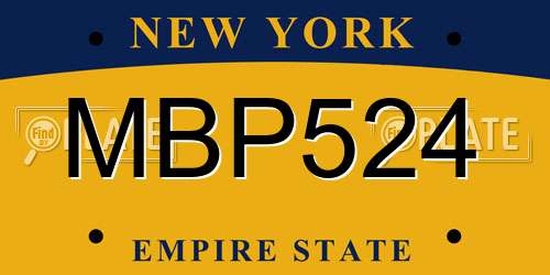 MBP524 New York License Plate
