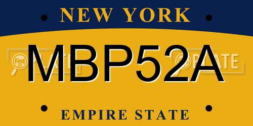 MBP52A New York License Plate