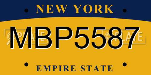 MBP5587 New York License Plate