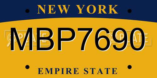 MBP7690 New York License Plate