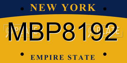 MBP8192 New York License Plate