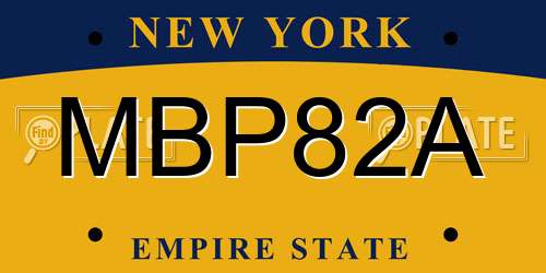 MBP82A New York License Plate