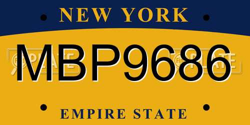 MBP9686 New York License Plate