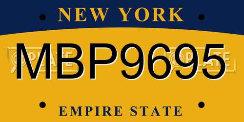 MBP9695 New York License Plate