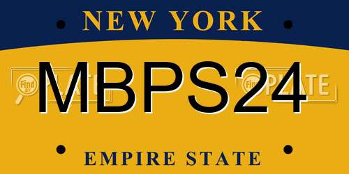 MBPS24 New York License Plate