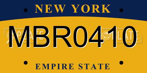 MBR0410 New York License Plate