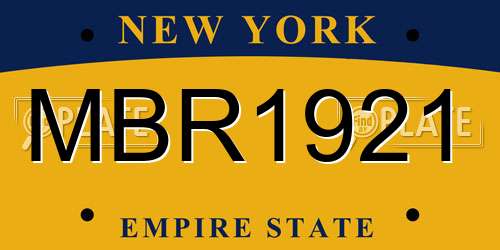 MBR1921 New York License Plate