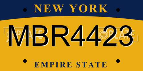 MBR4423 New York License Plate
