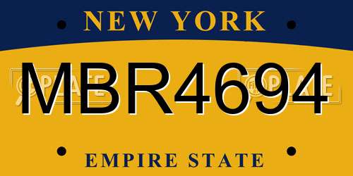 MBR4694 New York License Plate