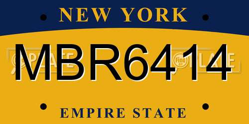 MBR6414 New York License Plate