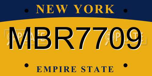 MBR7709 New York License Plate