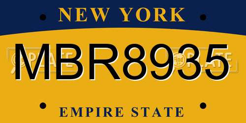 MBR8935 New York License Plate