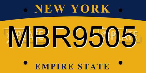 MBR9505 New York License Plate