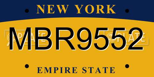 MBR9552 New York License Plate