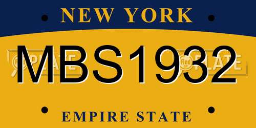MBS1932 New York License Plate