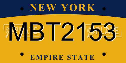 MBT2153 New York License Plate