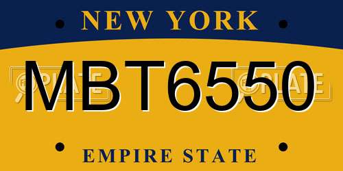 MBT6550 New York License Plate