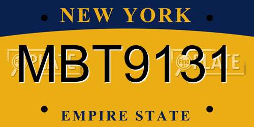MBT9131 New York License Plate