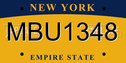 MBU1348 New York License Plate