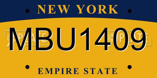 MBU1409 New York License Plate