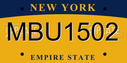 MBU1502 New York License Plate