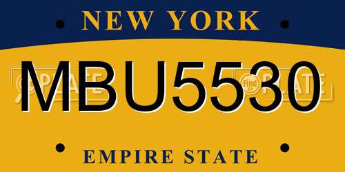 MBU5530 New York License Plate