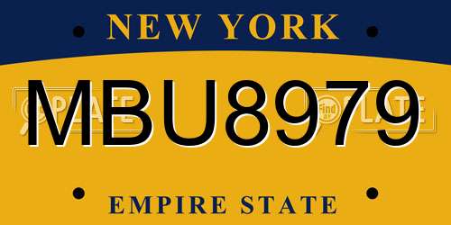 MBU8979 New York License Plate