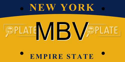 MBV New York License Plate