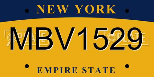 MBV1529 New York License Plate