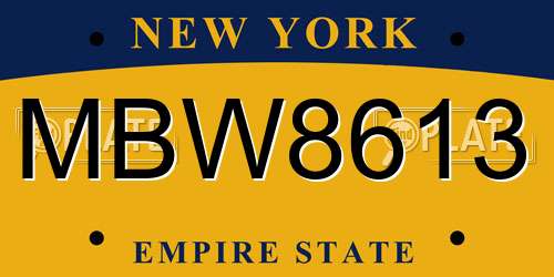 MBW8613 New York License Plate