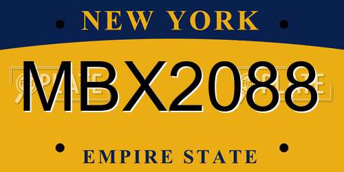 MBX2088 New York License Plate